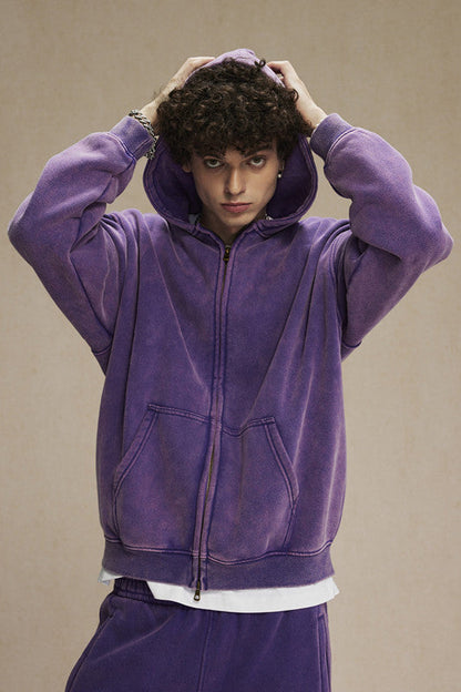 360GSM Washed Fleece Zipper Jacket