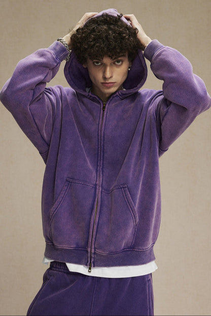 360GSM Washed Fleece Zipper Jacket
