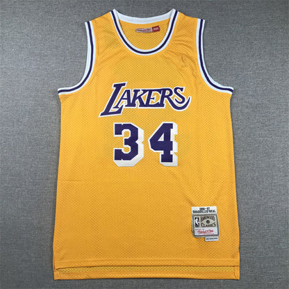 Shaquille O'Neal #34 Los Angeles Lakers 1996-97 Throwback Jersey