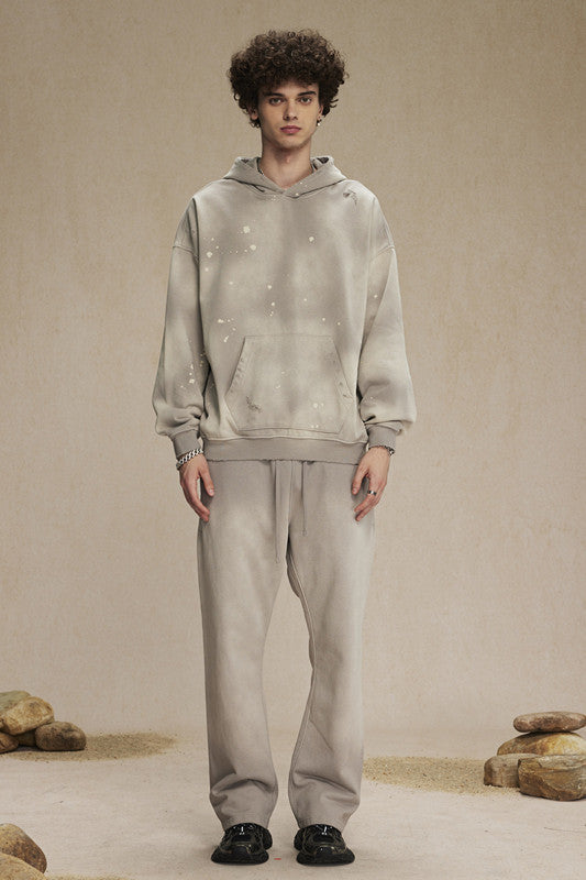 450GSM Distressed Dirty Effect Sun Fade Hoodie