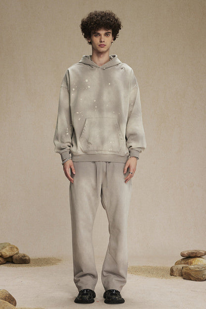 450GSM Distressed Dirty Effect Sun Fade Hoodie