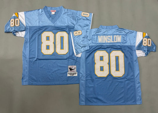 Mens Kellen Winslow#80 San Diego Chargers Vintage Throwback Jersey