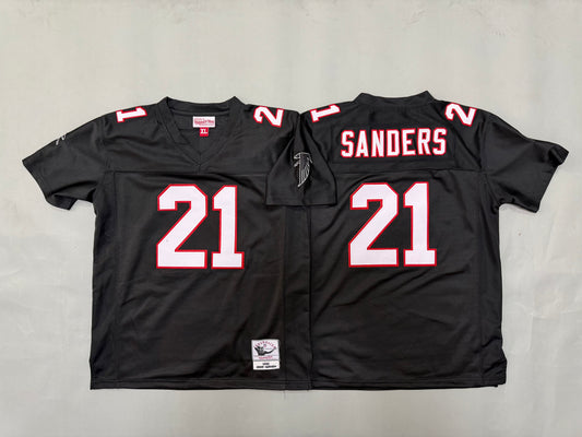 Youth Deion Sanders#21 black Atlanta Falcons Vintage Throwback Jersey