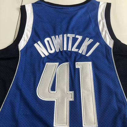Dallas Mavericks Dirk Nowitzki #41 Throwback Jersey -  Dense Embroidery