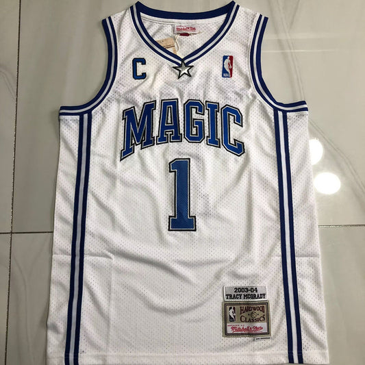 Orlando Magic Tracy McGrady #1 white Throwback Jersey - Dense Embroidery