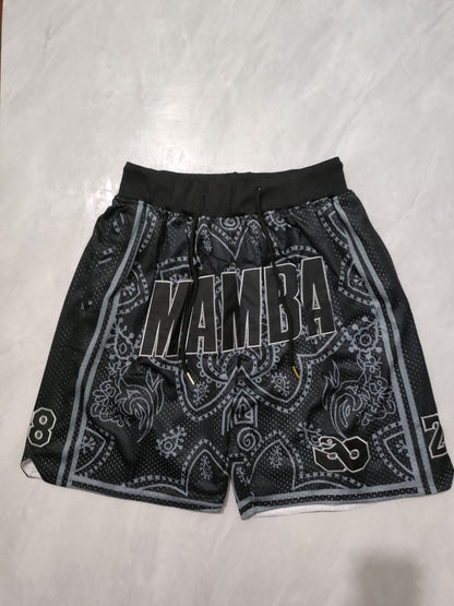 Los Angeles Lakers Black Floral Pocket Shorts