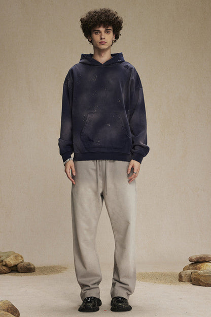 450GSM Distressed Dirty Effect Sun Fade Hoodie