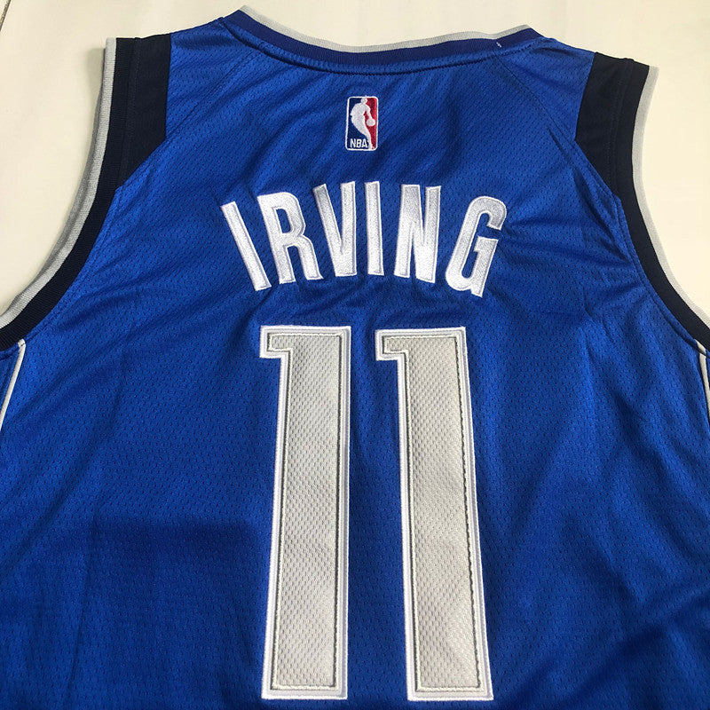 Dallas Mavericks Kyrie Irving #11 blue Throwback Jersey - Dense Embroidery