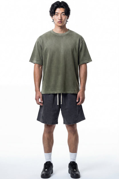 325GSM Sun Fade Distressed Washed Tee