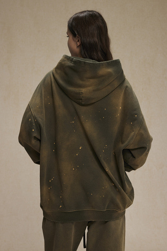 450GSM Distressed Dirty Effect Sun Fade Hoodie