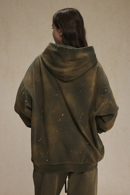 450GSM Distressed Dirty Effect Sun Fade Hoodie
