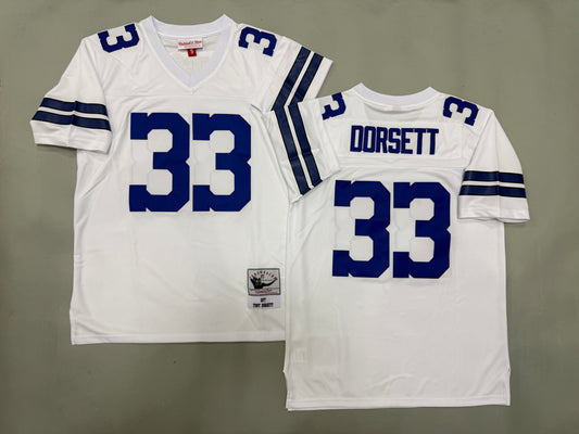 Mens Tony Dorsett#33 white Dallas Cowboys Vintage Throwback Jersey