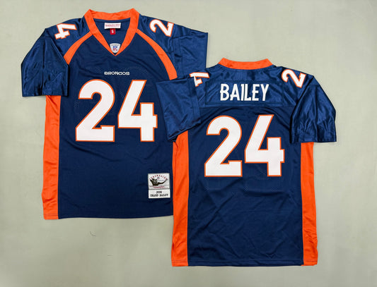 Mens Champ Bailey#24 Denver Broncos Vintage Throwback Jersey