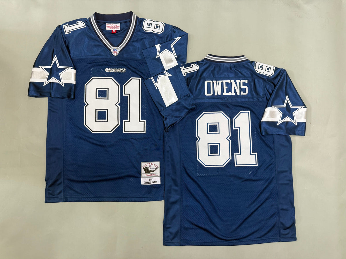 Mens Terrell Owens#81 Dallas Cowboys Vintage Throwback Jersey