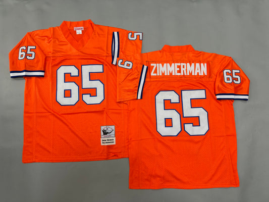 Mens Gary Zimmerman#65 Denver Broncos Vintage Throwback Jersey