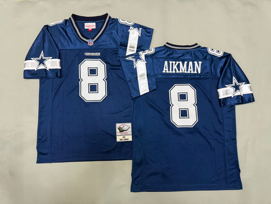 Mens Troy Aikman#8 Dallas Cowboys Vintage Throwback Jersey
