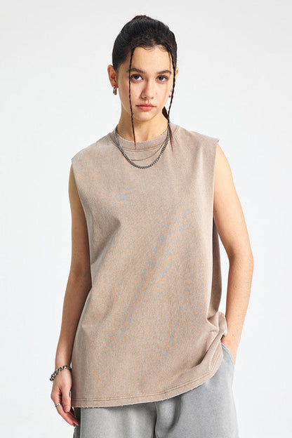 275GSM Distressed Washed Muscle Tee
