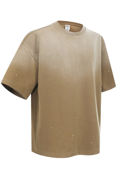 305GSM Ink Splashing Spray Washed Tee