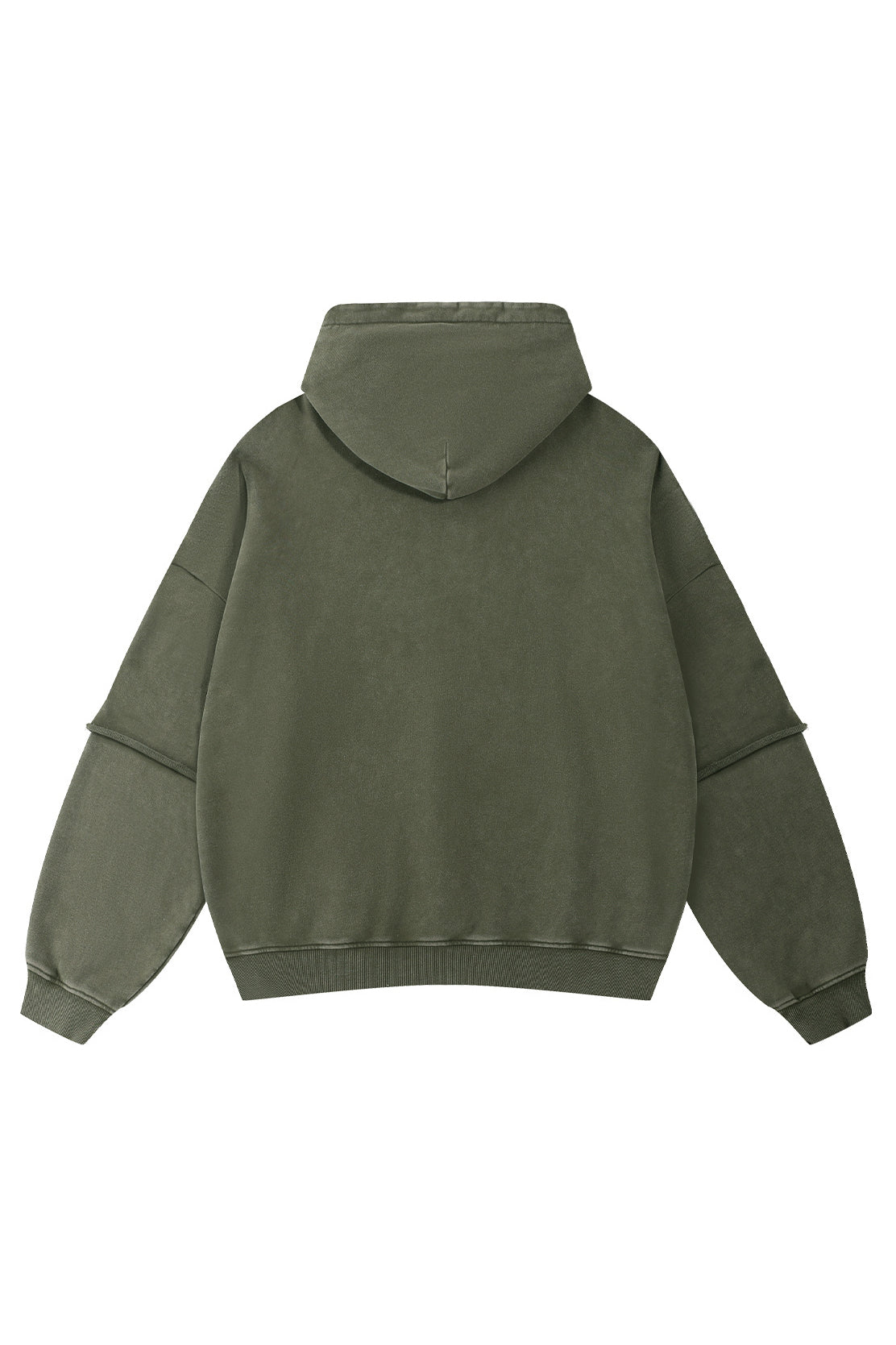 430GSM Fake Double Sleeve Washed Hoodie