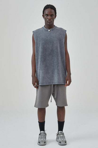 275GSM Distressed Washed Muscle Tee