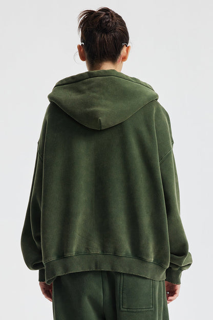 370GSM Pigment Dyed Fleece Boxy Hoodie