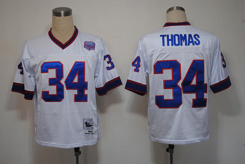 Buffalo Bills White Vintage  #34 THOMAS Jersey