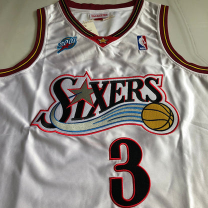 All-Star Allen Iverson #3 white 2001 Dense Embroidery