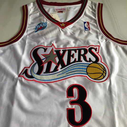 All-Star Allen Iverson #3 white 2001 Dense Embroidery