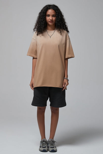 250GSM Gradient Spray Washed Distressed Tee