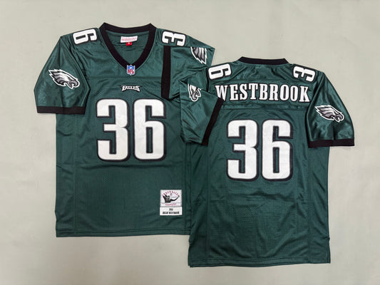Mens Brian Westbrook#36 Philadelphia Eagles Vintage Throwback Jersey