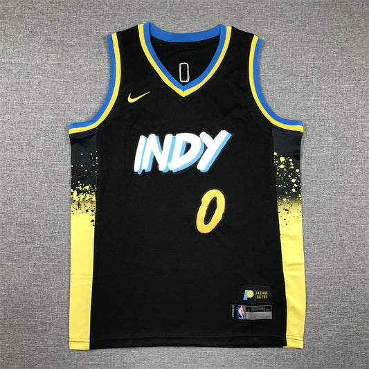Youth Tyrese Haliburton Indiana Pacers #0 City Edition Embroidered  Jersey