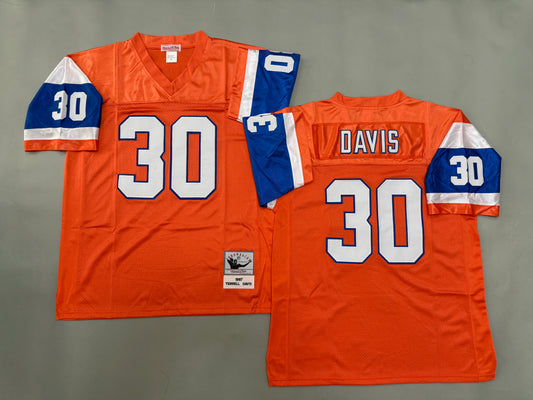 Mens Terrell Davis#30 Denver Broncos Vintage Throwback Jersey