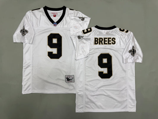 Mens Drew Brees#9 white New Orleans Saints Vintage Throwback Jersey
