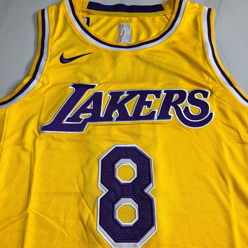 Los Angeles Lakers Kobe Bryant #8 yellow Throwback Jersey - Dense Embroidery