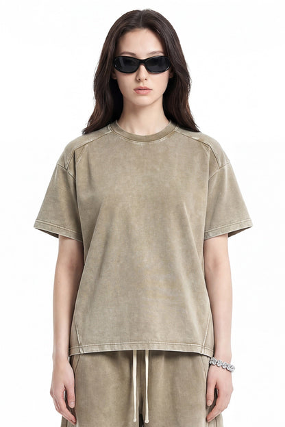 305GSM Splicing Washed Tee