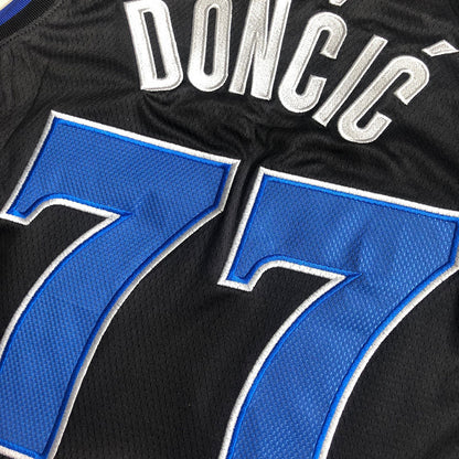 Dallas Mavericks Luka Dončić #77 Urban Black Throwback Jersey - Dense Embroidery