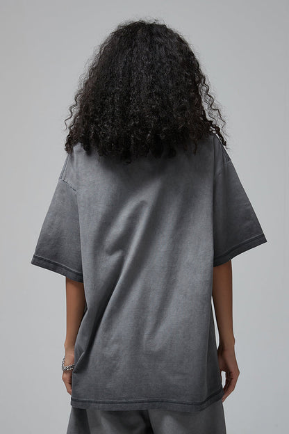 250GSM Double Stitch Sleeve Hem Washed Tee