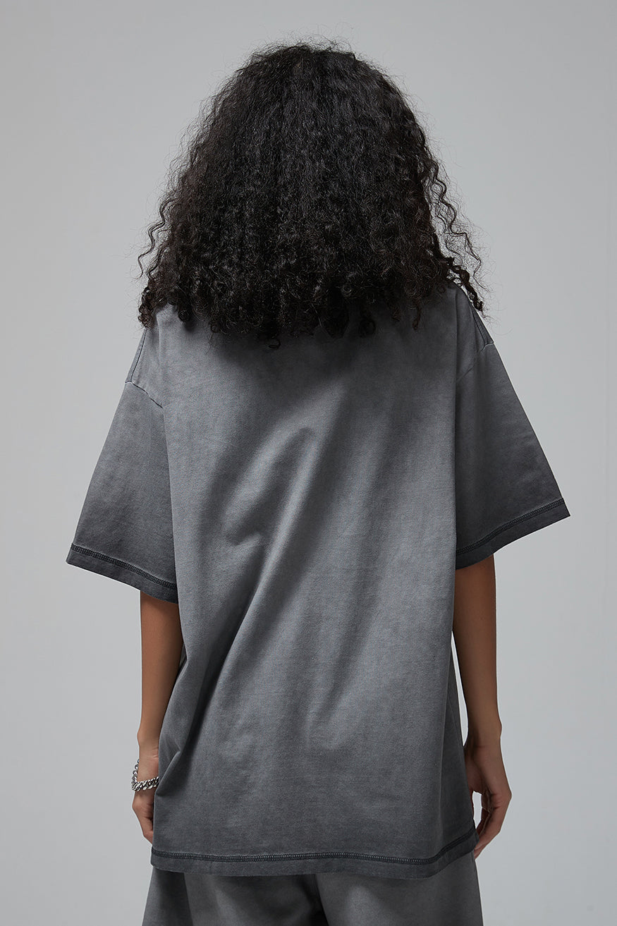 250GSM Double Stitch Sleeve Hem Washed Tee