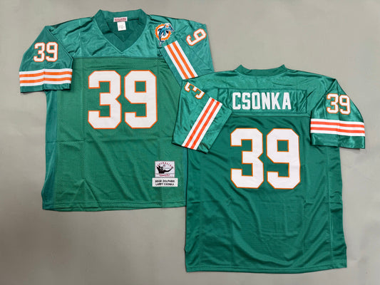 Mens Larry Csonka#39 Miami Dolphins Vintage Throwback Jersey