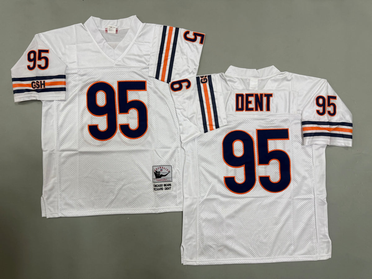 Mens Richard Dent #95 Chicago Bears White Vintage Throwback Jersey