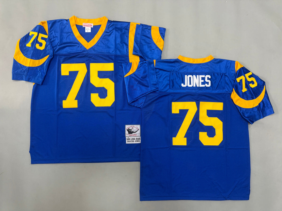 Mens Deacon Jones#75 Los Angeles Rams Vintage Throwback Jersey