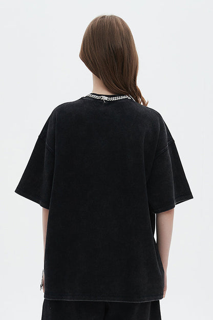 400GSM Double Stitch Washed Tee