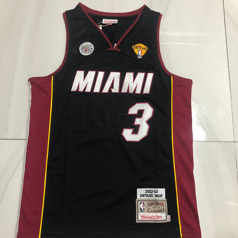 Miami Heat Dwyane Wade #3 black 2012 Throwback Jersey - Dense Embroidery