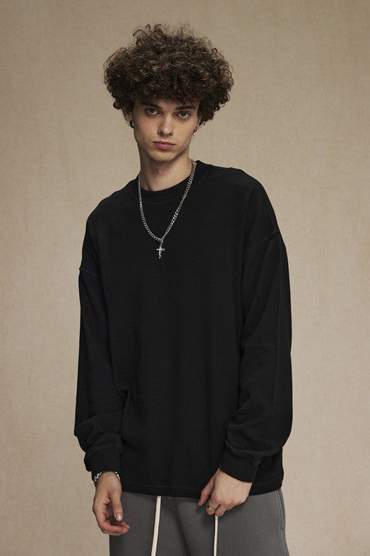 330GSM Waffle Material Long Sleeve Crew