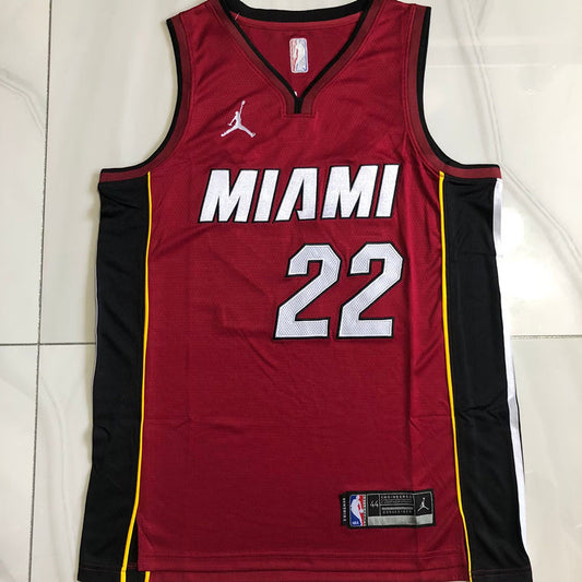 Miami Heat Jimmy Butler #22 Jujube red Throwback Jersey - Dense Embroidery