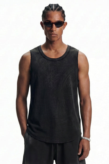 325GSM Washed Distressed Waffle Tee