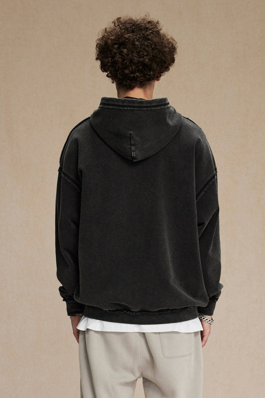 450GSM Distressed Washed Zipper Jacket