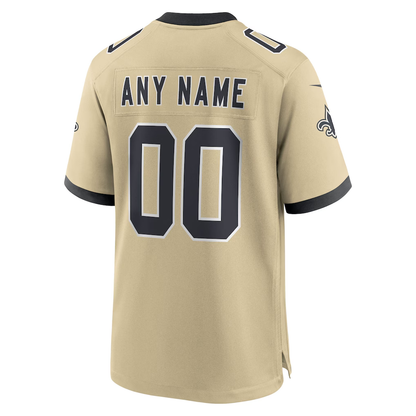 Custom New Orleans SaintsGold Game Jersey