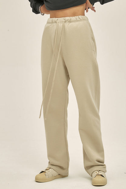 365GSM Relaxed Solid Color Fleece Sweatpants