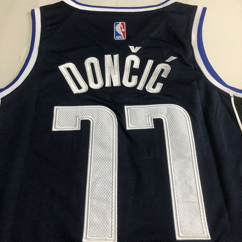 Dallas Mavericks Luka Dončić #77 Dark blue Throwback Jersey - Dense Embroidery